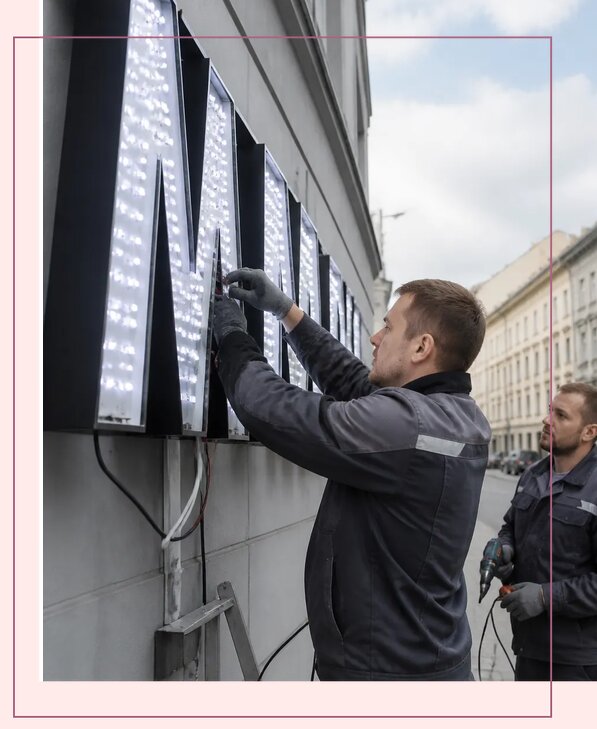 Изготовление и монтаж светодиодных LED вывесок в Коврове