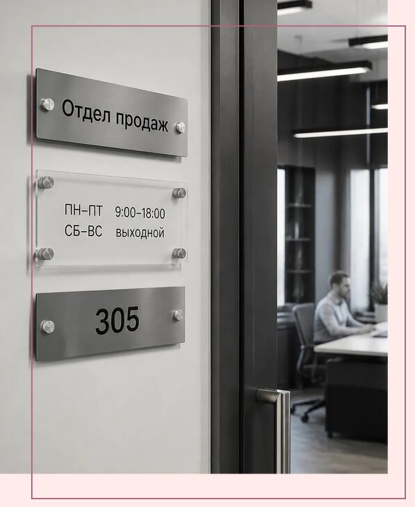 Офисные таблички на дверь в Коврове по цене от 5014 р. | Аванза-Квр